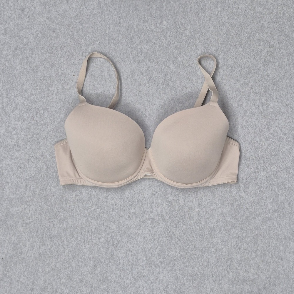 PINK Women Bra 36D‎ Beige T Shirt Lightly Lined Underwired Strap Adjustable